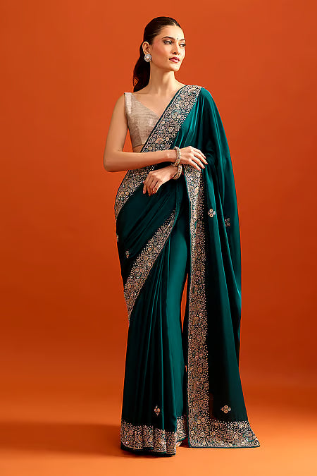 Peacock partywear saree