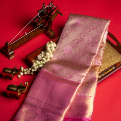 Pink pattu saree