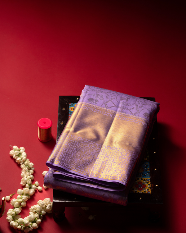 Purple pattu saree