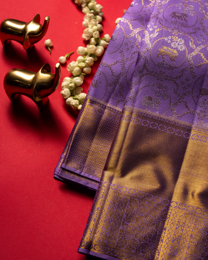 Purple pattu saree