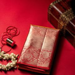 Yellow pattu saree