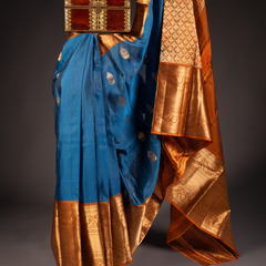 Blue pattu saree