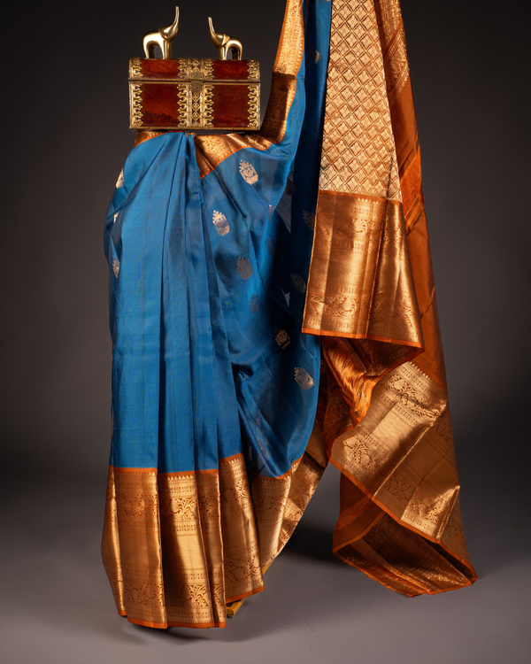 Blue pattu saree