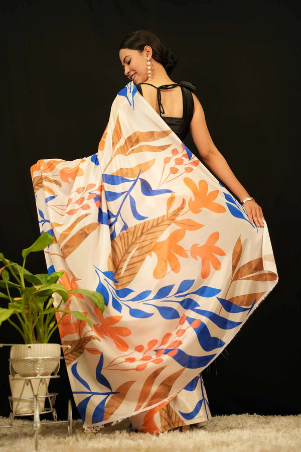 Yellow floral sarees