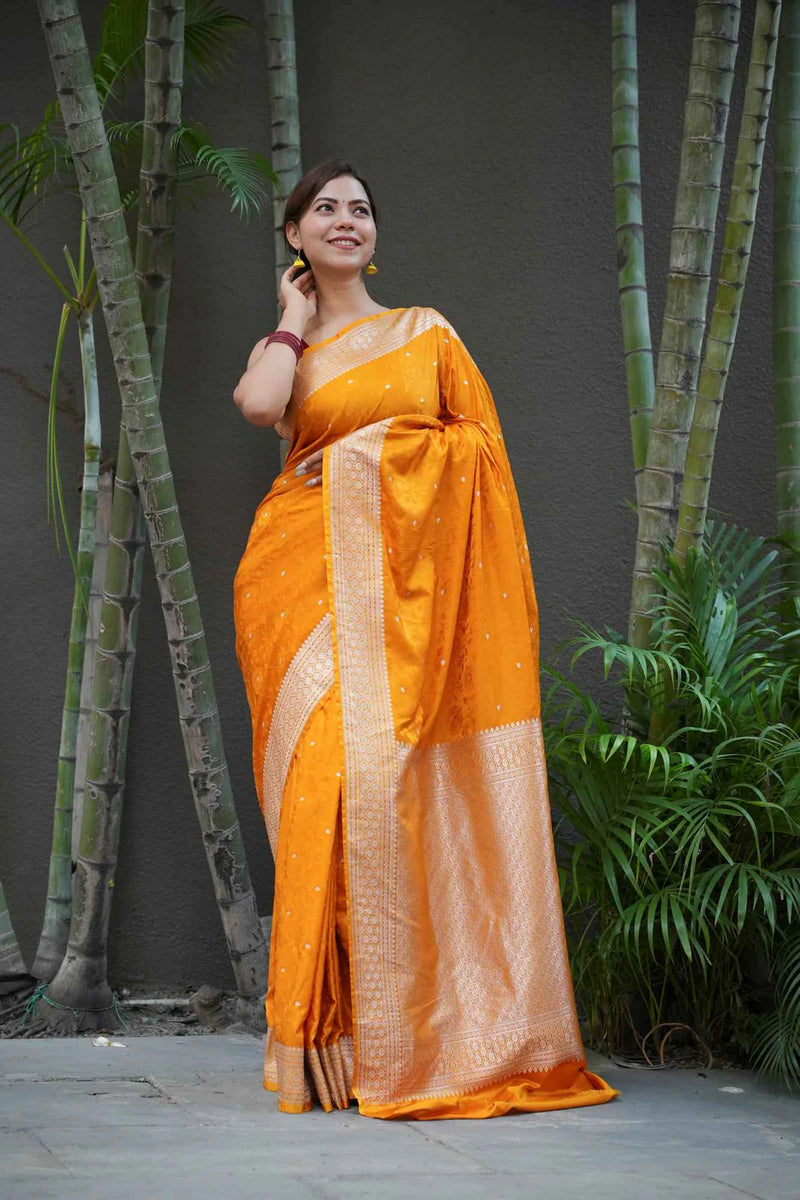 Orange saree causal