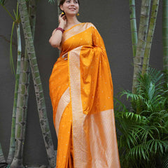 Orange saree causal