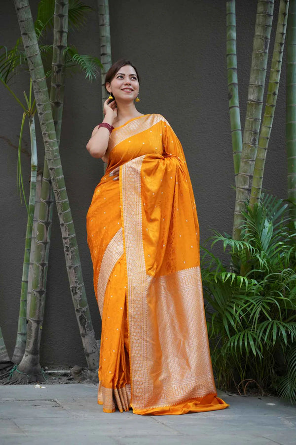 Orange saree causal