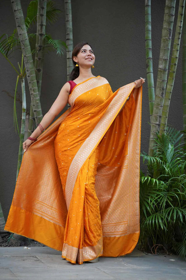 Orange saree causal