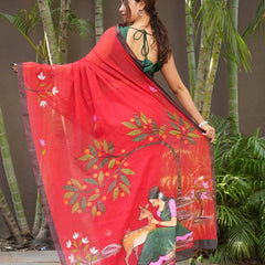 Red saree causal