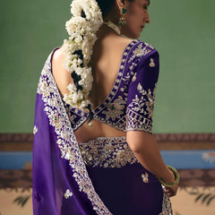 Blue party wear sarees