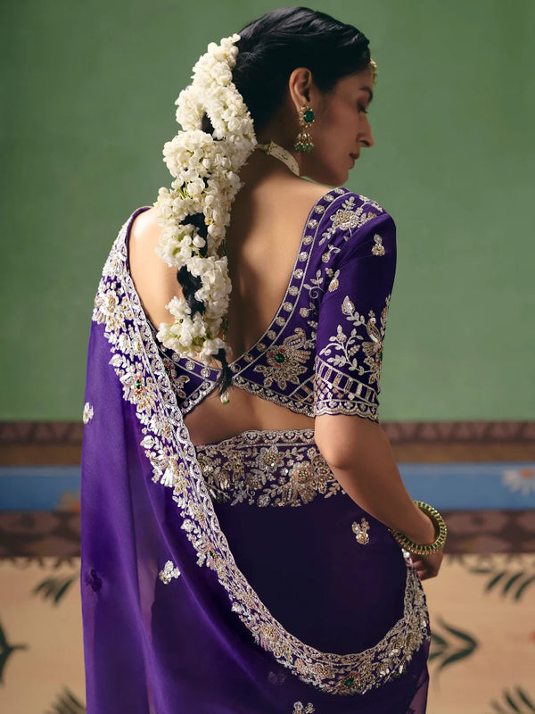 Blue party wear sarees