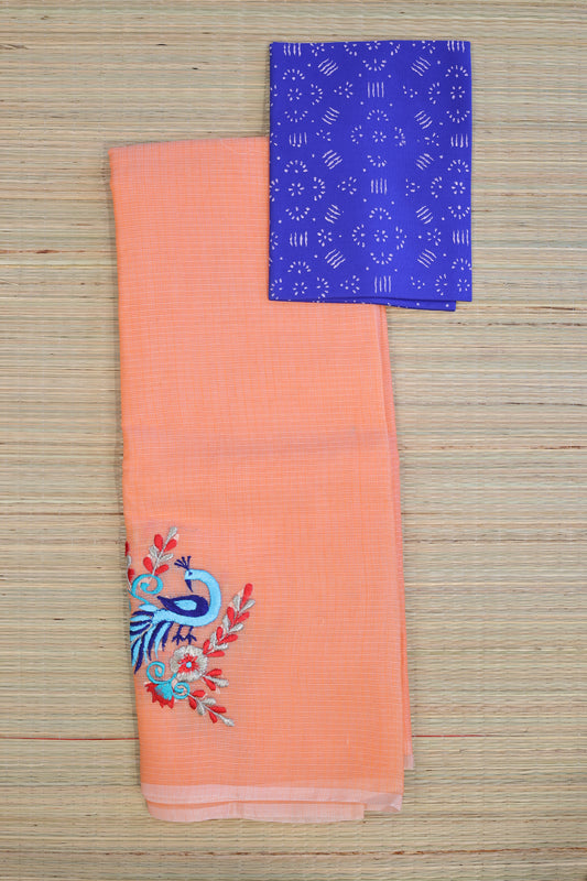Orange Silk cotton saree