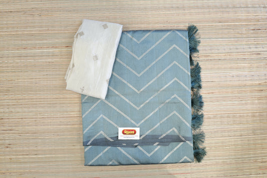 Sky blue printed fancy saree