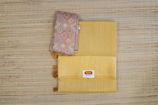 Yellow glass tisuue saree