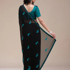 Blue and Black saree