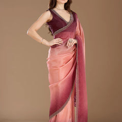 Dual colour tone saree
