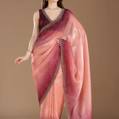 Dual colour tone saree