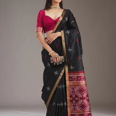 Black saree with border