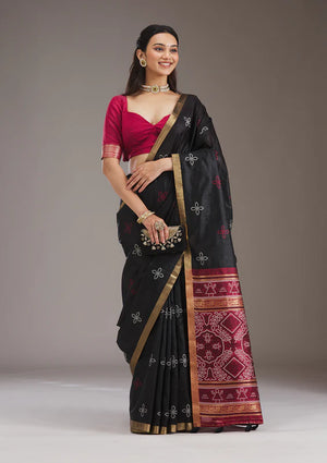 Black saree with border